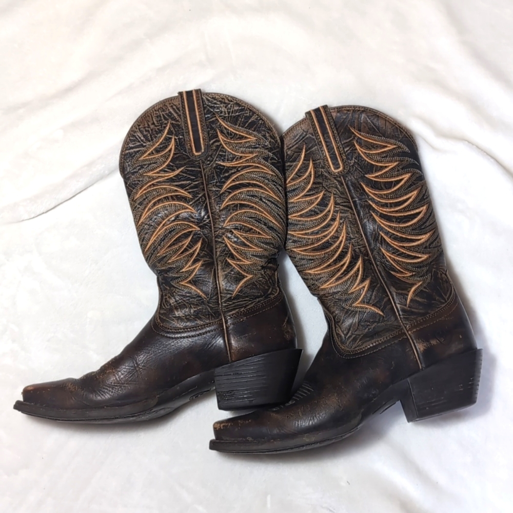 Ariat Brown and Tan Heeled Boots